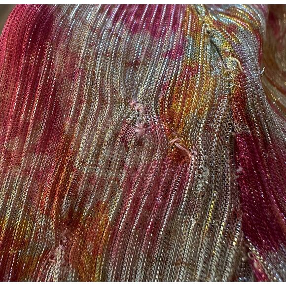 Dress the Population Floral Plisse Maxi Dress XS Metallic Goddess Slip Gown $268 - Picture 15 of 15